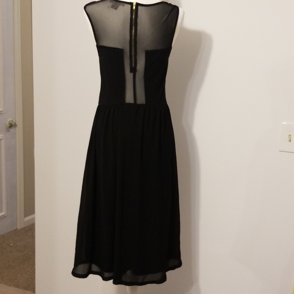 SANS SOUCI embroidered black mesh high-low dress - Picture 5 of 8